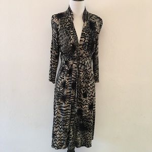 Tracy Reese Animal Print Long Sleeve Dress size 4